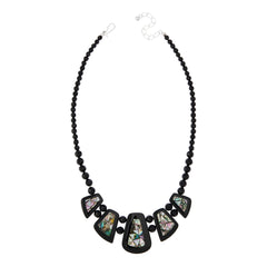 Jay King Black Chalcedony and Abalone Shell Inlay Reversible Necklace