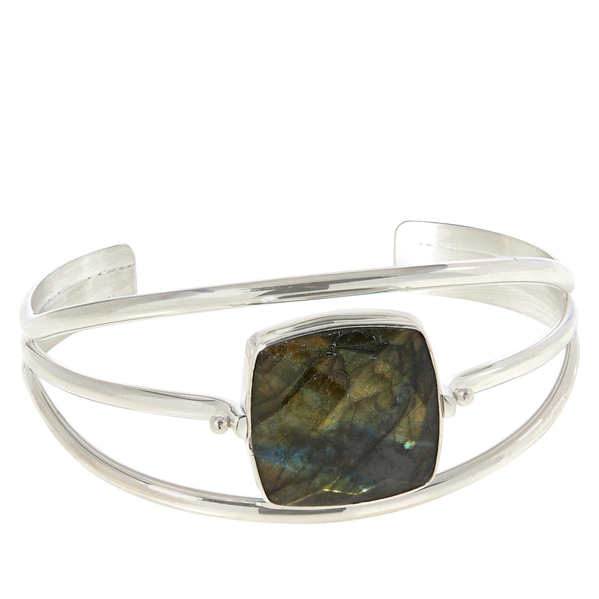 Jay King Sterling Silver Labradorite & Turquoise Reversible Flip Cuff 6-3/4"