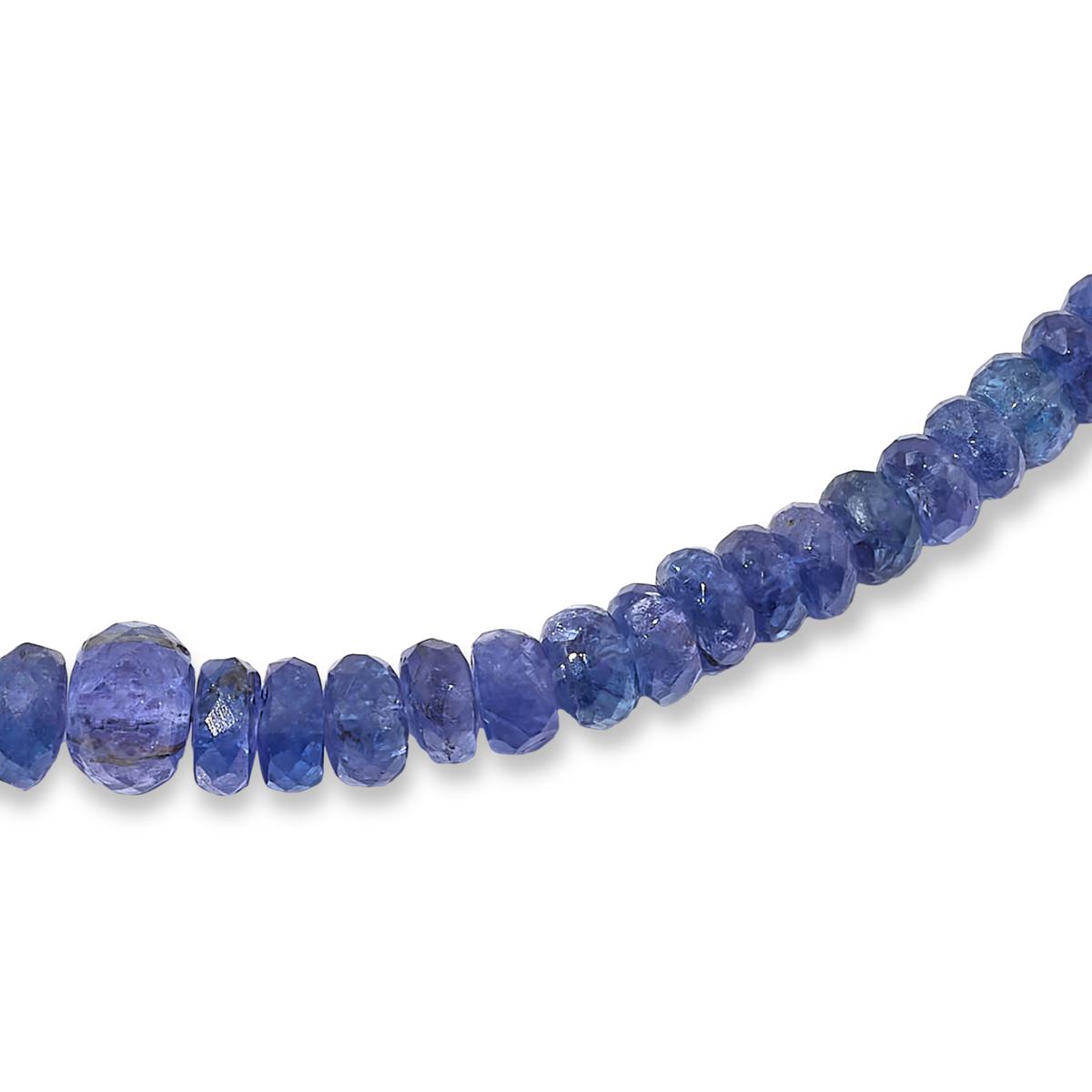 Jay King Sterling Silver Tanzanite Beaded Adjustable Graduated Necklace 19"