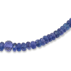 Jay King Sterling Silver Tanzanite Beaded Adjustable Graduated Necklace 19"