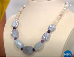 Jay King Sterling Silver Striped Agate and Amethyst Necklace