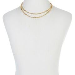 Bellezza 18" Bronze Elongated Box Chain DoubleRow Necklace