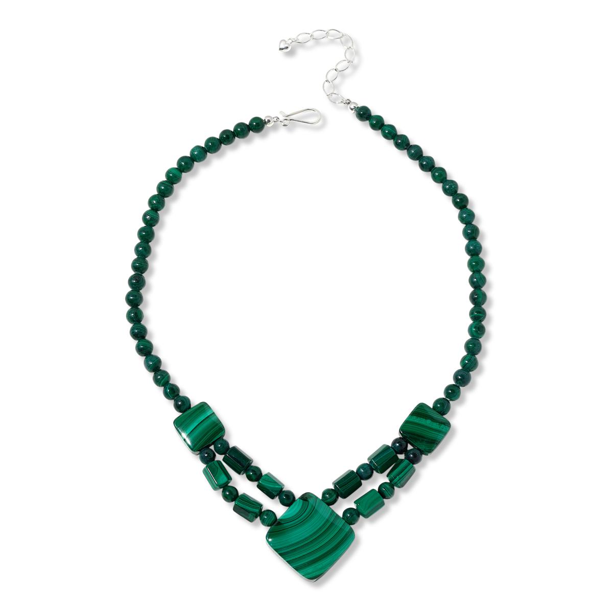 Jay King Sterling Silver Malachite 18" Necklace