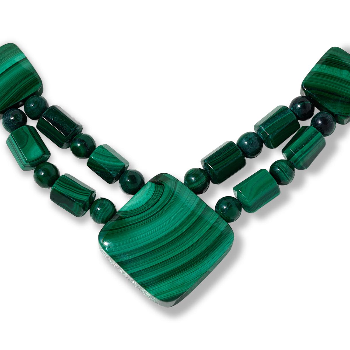 Jay King Sterling Silver Malachite 18" Necklace