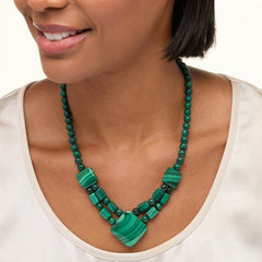 Jay King Sterling Silver Malachite 18" Necklace