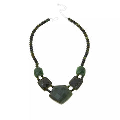 Jay King Sterling Silver Dark Green Nephrite Jade Necklace 16"