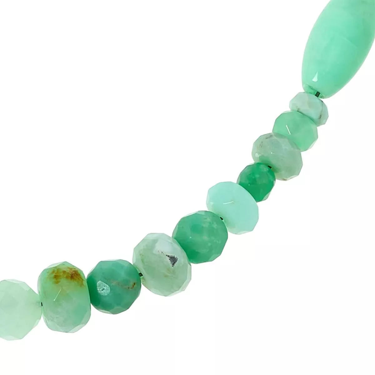 Jay King Sterling Silver Green Opal Beaded Gemstone Necklace 18"