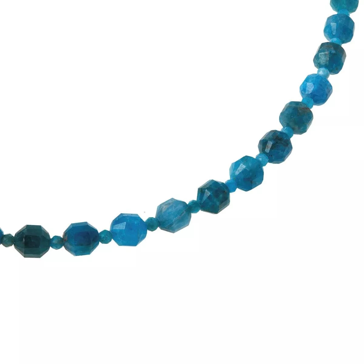 Jay King Sterling Silver Faceted Blue Apatite Beaded Station Necklace. 17-1/2"