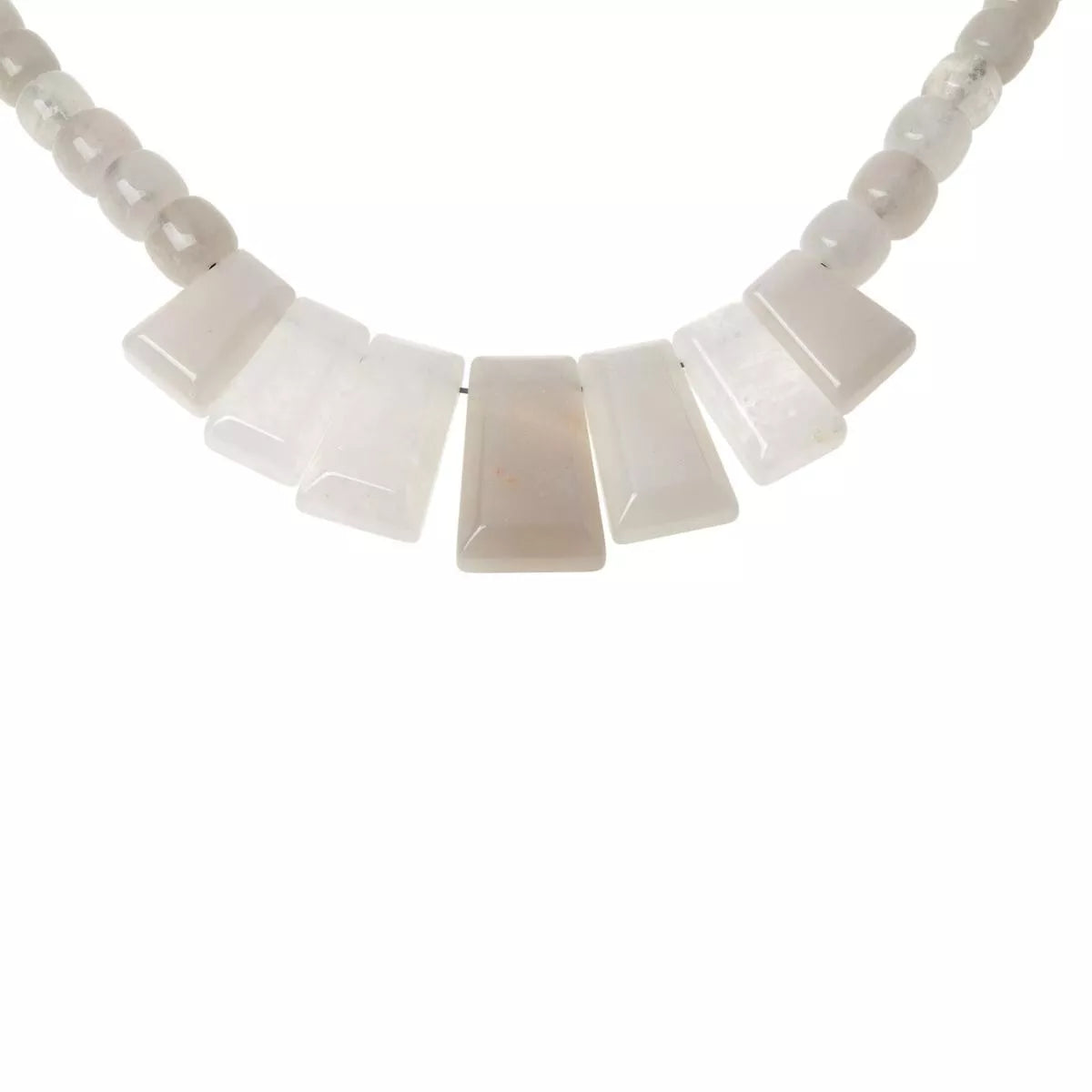 Jay King Sterling Silver White Moonstone Beaded Bib Necklace 18"