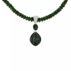 Jay King Sterling Silver Chrome Diopside Pendant Necklace. 21"