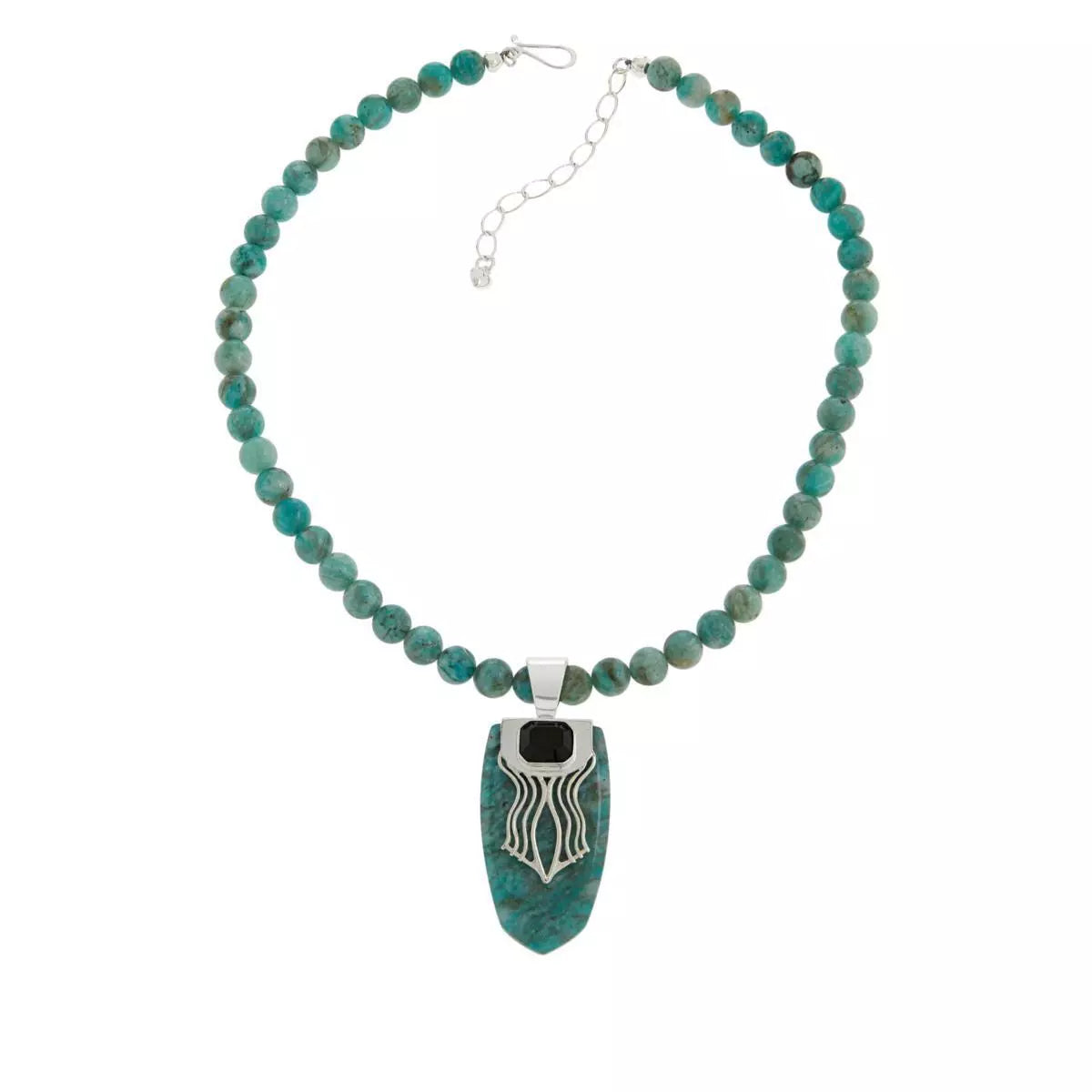 Jay King Sterling Silver Amazonite & Smoky Quartz Pendant and Necklace, 18"