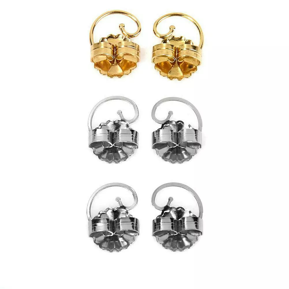 Levears™ Earring Lifts – 1 Pair Gold-Plated Sterling Silver & 2 Pairs Stainless Steel