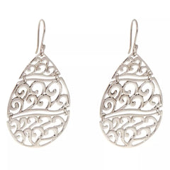 HSN Sterling Silver Scrollwork Drop Earrings, 1-3/4"