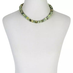 Jay King Sterling Silver Multicolor Green Prehnite Bead Necklace 18"