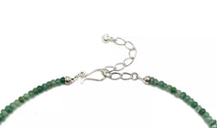 Jay King Sterling Silver Green Agate Graduated Faceted Bead Necklace. 18"