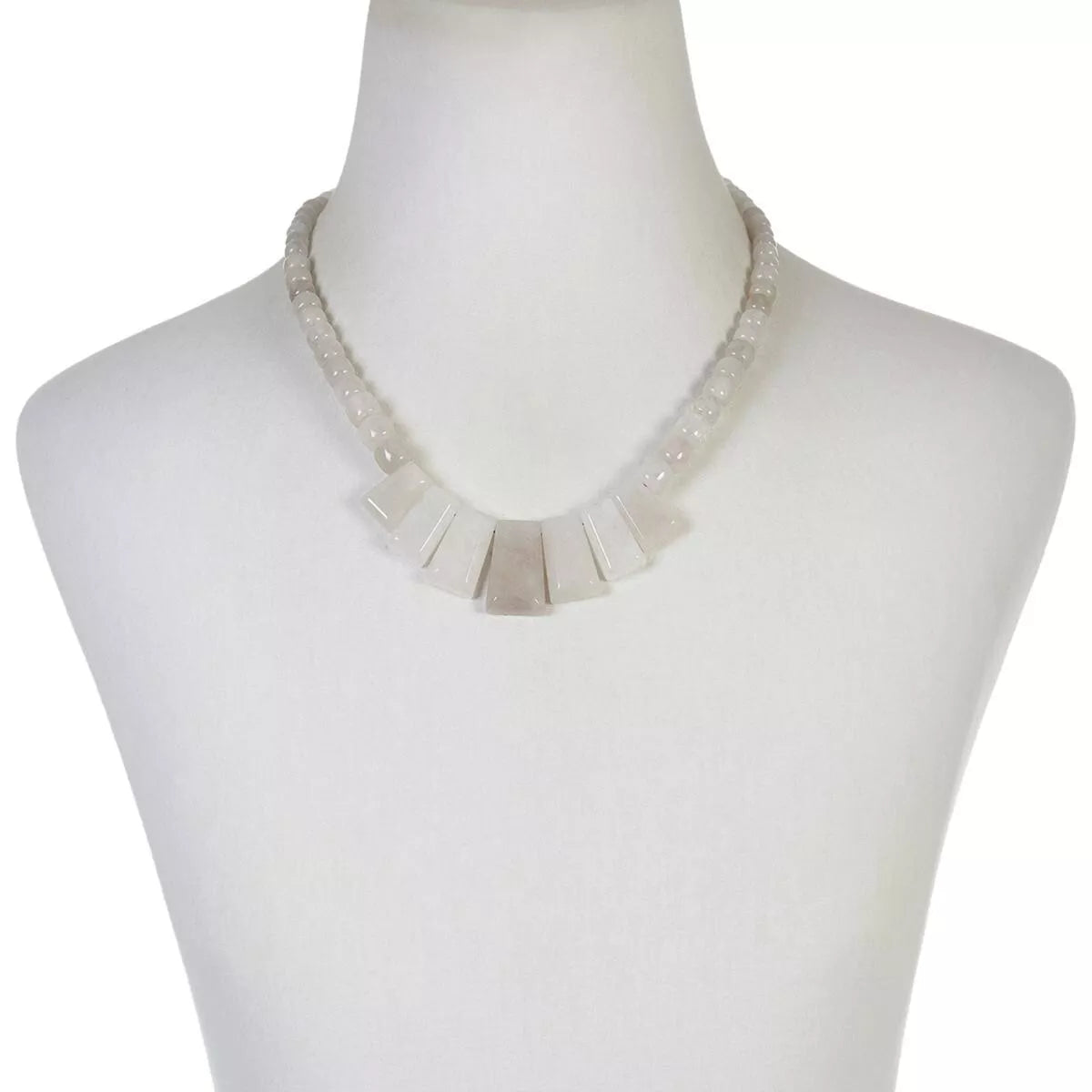 Jay King Sterling Silver White Moonstone Beaded Bib Necklace 18"