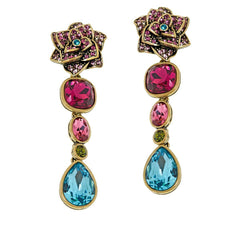 Heidi Daus "Dripping with Gems" Floral Dangle Earrings