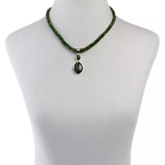 Jay King Sterling Silver Chrome Diopside Pendant Necklace. 21"