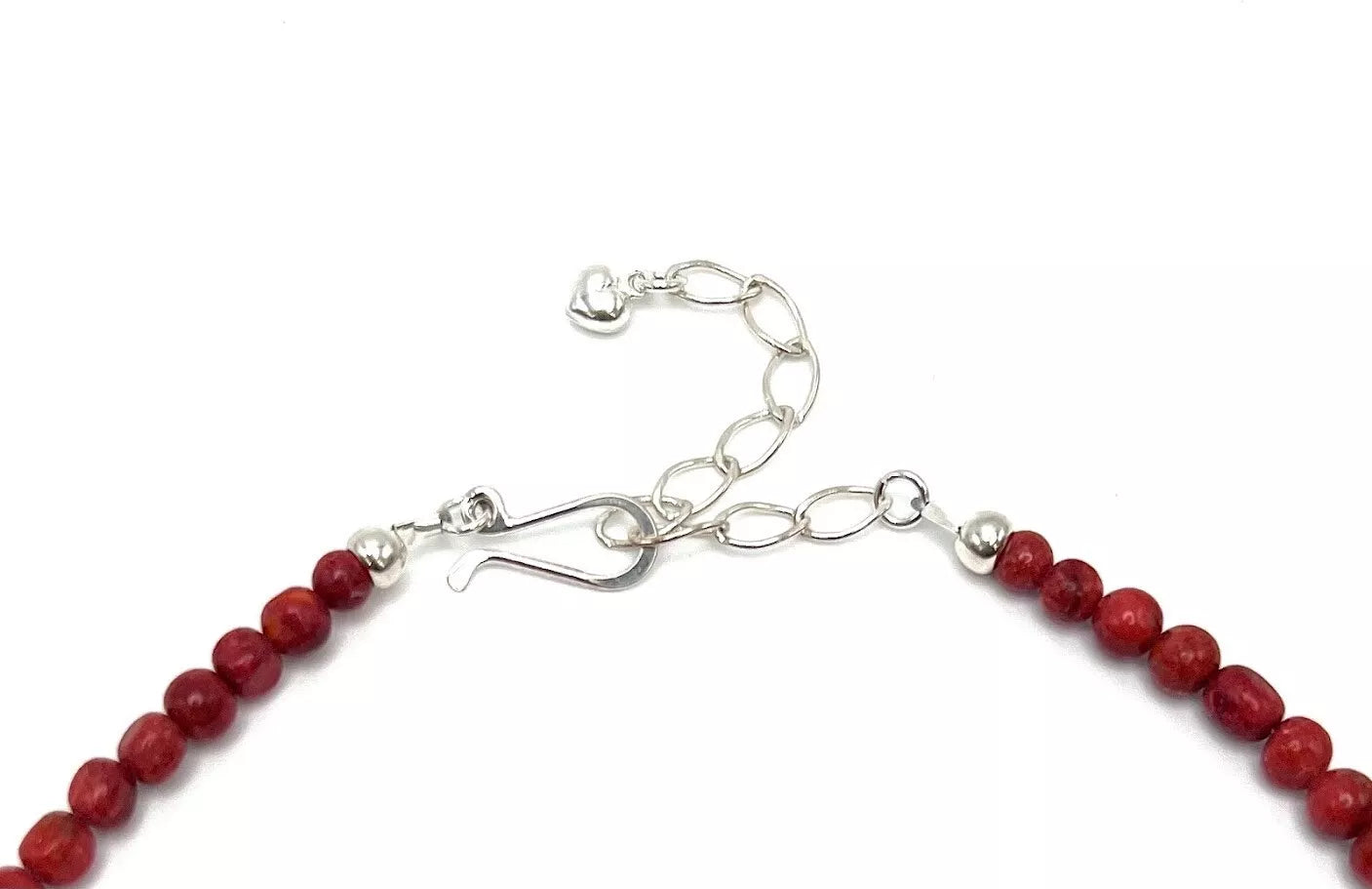 Jay King Sterling Silver Graduated Red Coral Beaded Gemstone Necklace 18"