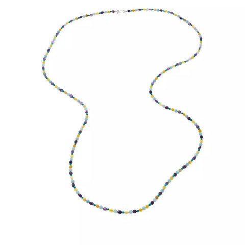 Jay King  Sterling Silver Multi-Color Multi-Gemstone Bead Necklace, 60