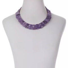 Jay King Sterling Silver Purple Amethyst Graduated Bib Necklace. 18"