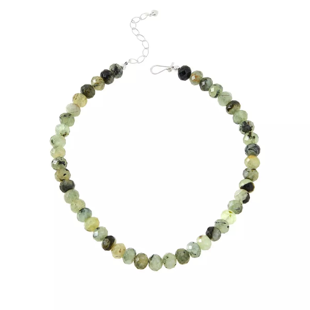 Jay King Sterling Silver Multicolor Green Prehnite Bead Necklace 18"