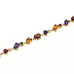 Paul Deasy Sterling Silver Goldclad Amethyst, Citrine & Garnet Bracelet, 6-3/4"