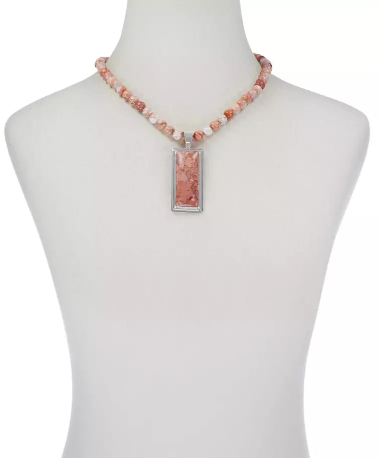 Jay King Brecciated Chalcedony Necklace with Pendant. 18"