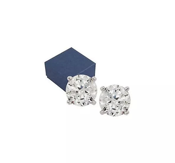 Diamonique Sterling Silver Platinum Clad 100-Facet 2.00 cttw Stud Earrings,