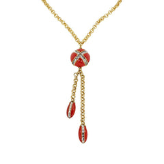 Heidi Daus Madison & 68th Red Enamel and Crystal Y-Necklace