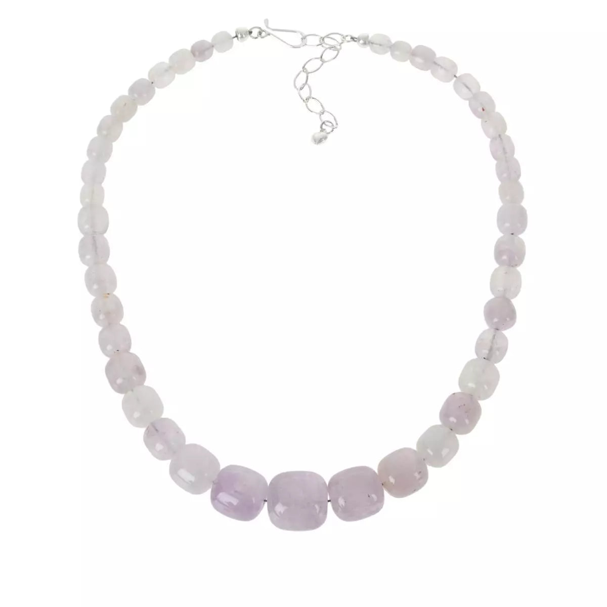 Jay King Sterling Silver Misty Lilac Quartz Graduated Bead Necklace. 18"