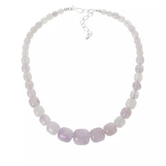 Jay King Sterling Silver Misty Lilac Quartz Graduated Bead Necklace. 18"