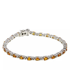 Colleen Lopez Madeira Citrine & White Zircon Tennis Bracelet, 7-1/2"