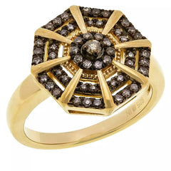 Colleen Lopez Gold-Plated .33ctw Colored Diamond Starburst Ring Size 6