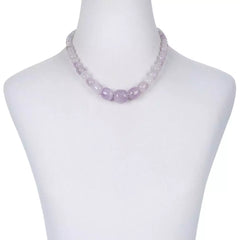 Jay King Sterling Silver Misty Lilac Quartz Graduated Bead Necklace. 18"