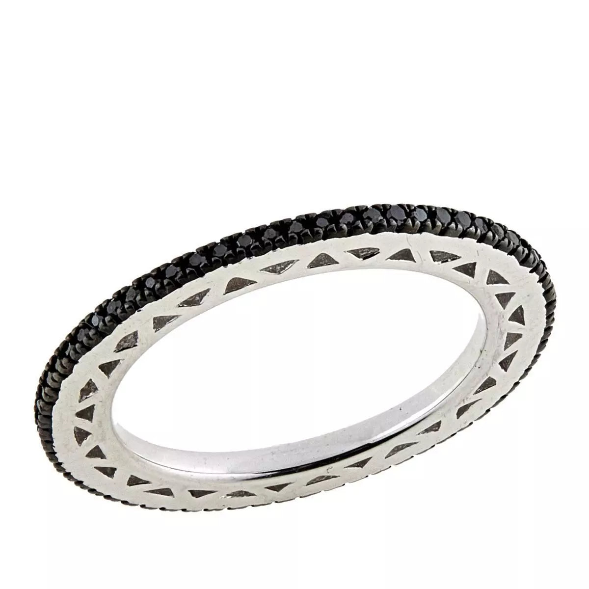 .25ctw Colored Black Diamond Sterling Silver Eternity Band Ring, Size 6