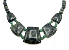 Jay King Sterling Silver Green Kabamba Jasper Bib Necklace, 18"