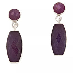 Jay King Sterling Silver Purple Sapphire Drop Earrings - 1-1/4"