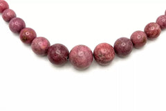 Jay King Sterling Silver Graduated Pink Rhodonite Beaded Necklace 32"