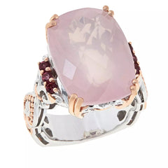 Gems by Michael Sterling Silver Pink & Purple Quartz Cocktail Ring, Size 5