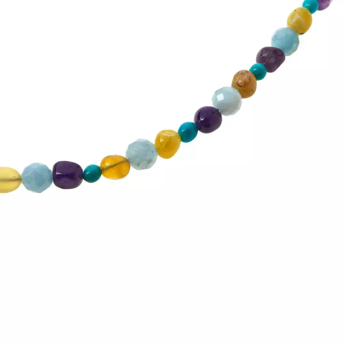 Jay King  Sterling Silver Multi-Color Multi-Gemstone Bead Necklace, 60"