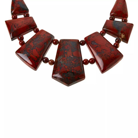 Jay King Sterling Silver Red Jasper Statement Necklace. 18"