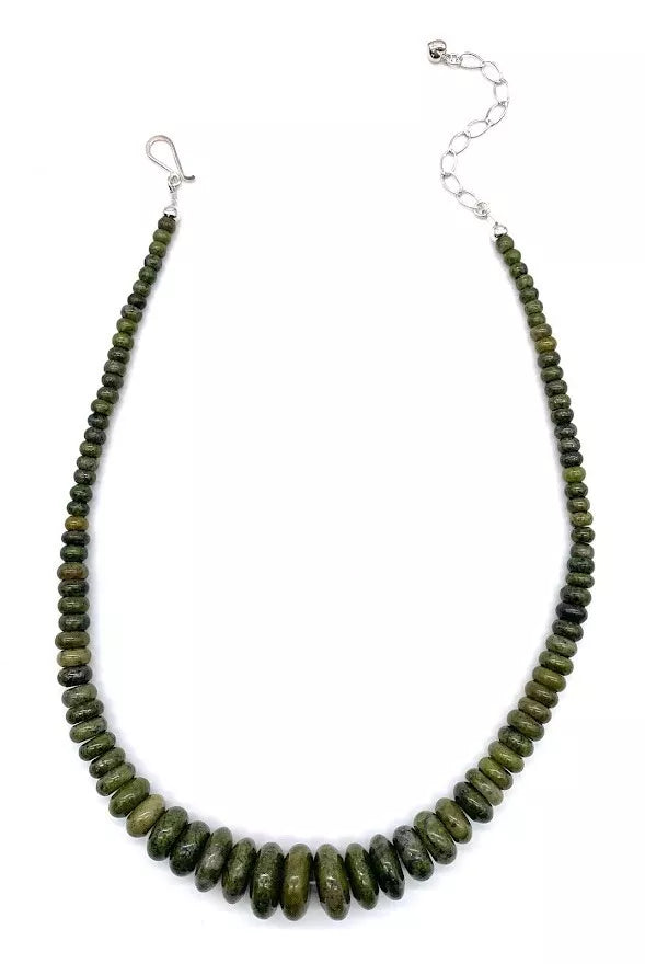 Jay King Sterling Silver Forest Night Green Epidote Bead Necklace, 18"