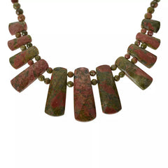 Jay King Sterling Silver Unakite Statement Necklace. 18"