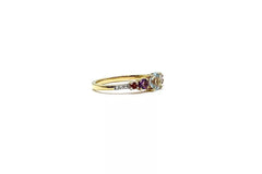 Technibond Sterling Silver Goldclad Multi-Gem Ring - Size 7