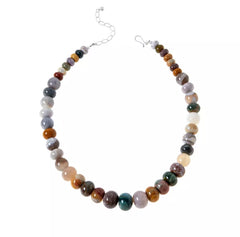 Jay King Sterling Silver Multi-Color Ocean Jasper & Agate Bead Necklace, 18"