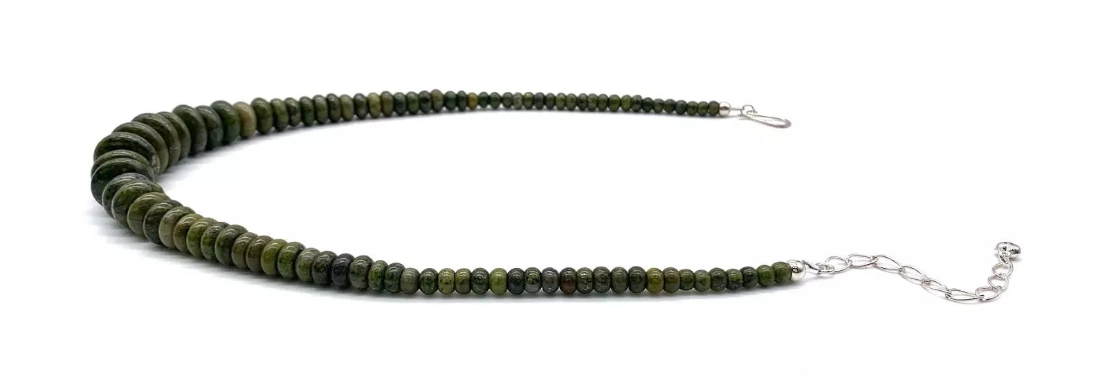 Jay King Sterling Silver Forest Night Green Epidote Bead Necklace, 18"