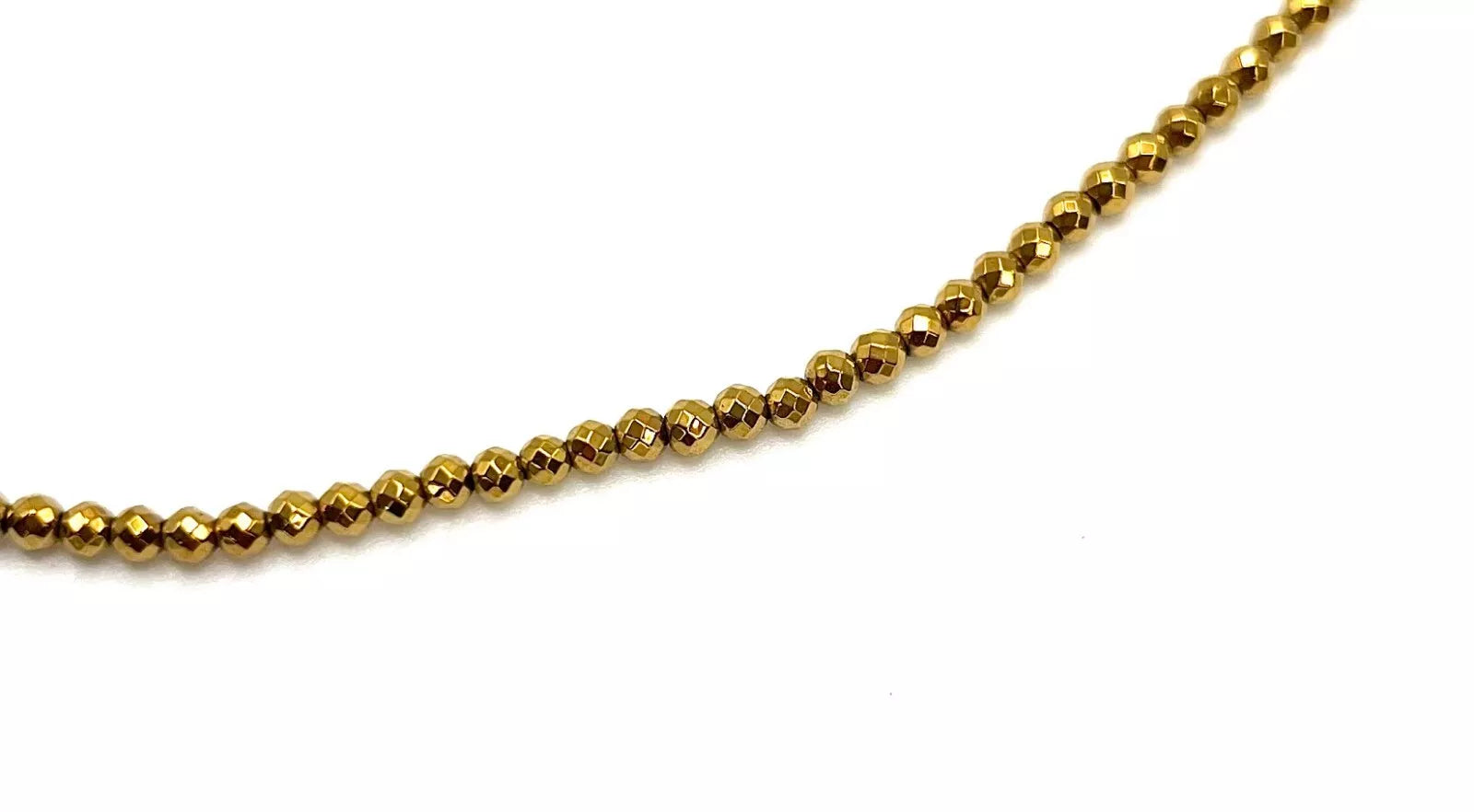 Bellezza Goldtone Bronze Diamond-Cut Beaded Necklace, 22"