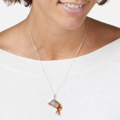 HSN Amber Extraordinaire Sterling Silver Nefertiti Pendant w/ 18" Chain