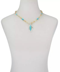 Jay King Campo Frio Turquoise and Citrine Necklace with Pendant. 18"